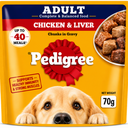 Adult Chiken & Liver Chunks In Gravy | 70gm | Pedigree