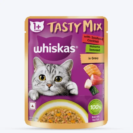 Whiskas gravy adult mix seafood cocktail  | 80gm