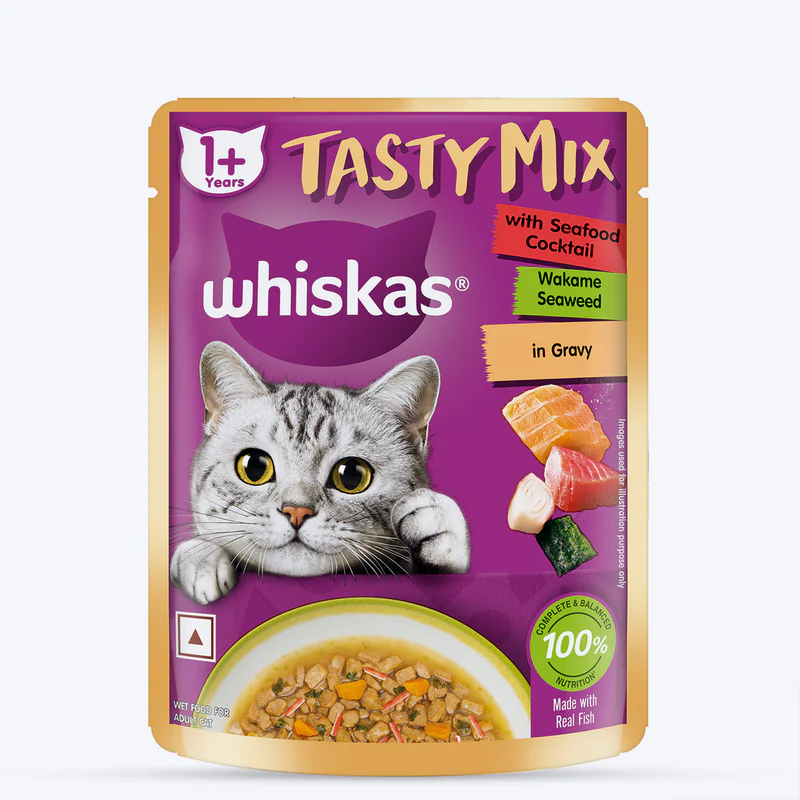 Whiskas gravy adult mix seafood cocktail | 80gm