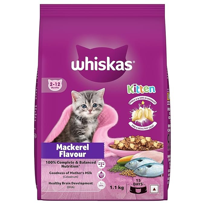 Whiskas Dry Junior/Kitten Mackerel | 1.1 kg , 3 kg