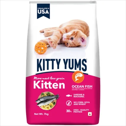 Kitty yums kitten ocean fish | 400gm , 1.2kg , 3kg , 7kg | Drools