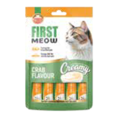 First Meow Creamy Treats – Crab Flavour 75gm