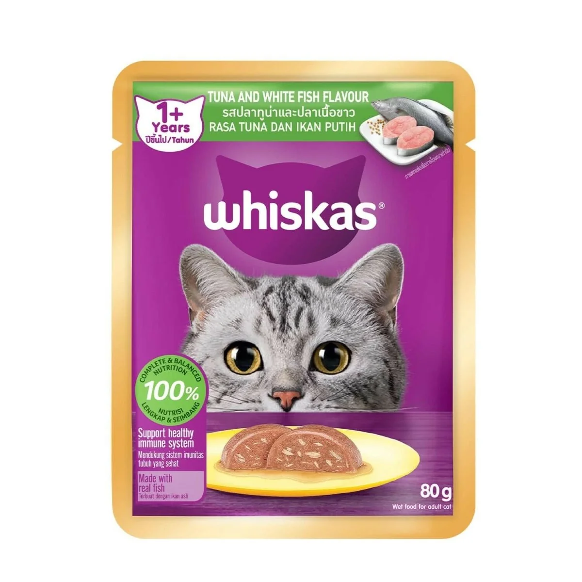 Whiskas Gravy adult tuna & white fish | 80gm