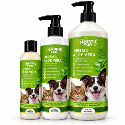 Happie Fur Neem & Aloevera Shampoo with Conditioner | 300ml | 500ml | 1000ml | 5liters