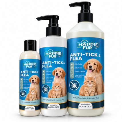 Happie Fur Anti-Tick & Flea Shampoo with Conditioner | 300ml | 500ml | 1000ml | 5liters