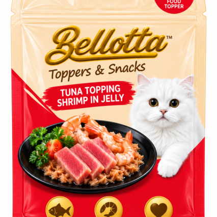 Bellotta Adult Pouch Tuna Topping Shrimp in Jelly – 85g