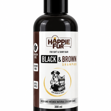 Happie Fur Black & Brown Shampoo for Dogs/Cats– 300ml