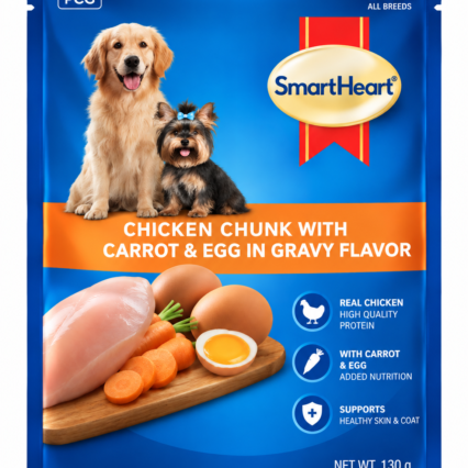 Smart Heart Chicken Chunk With Carrot & Egg in Gravy Flavor | 80gm