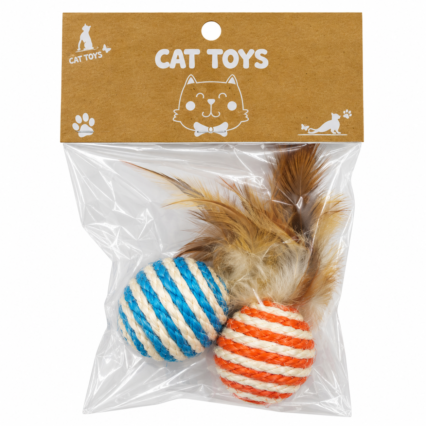 Cat toy sisal ball – 2 pcs pack