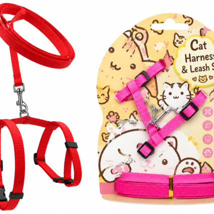 Cat harness & leash 10mm plain nylon