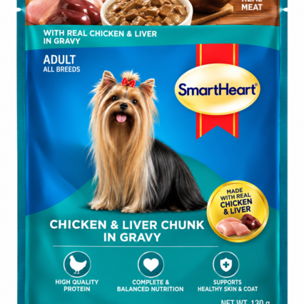 Smart Heart Chicken & Liver Chunk in Gravy Adult | 80gm