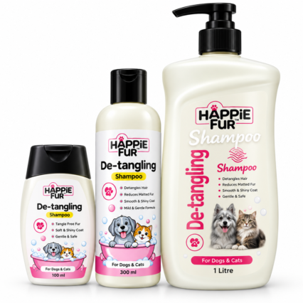 Happie Fur De-Tangling Shampoo for Dogs & Cats – 100ml | 300ml | 1000ml
