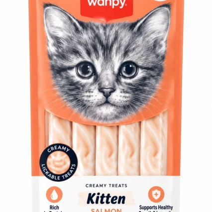 Wanpy Salmon Creamy Lickable Treats for Kitten – 70gm