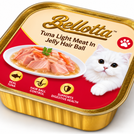 Bellotta Tray Tuna Light Meat in Jelly Hair Ball – 80g
