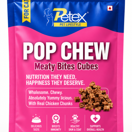 Petex Pop Chew Meaty Bites Cubes – 100 gm
