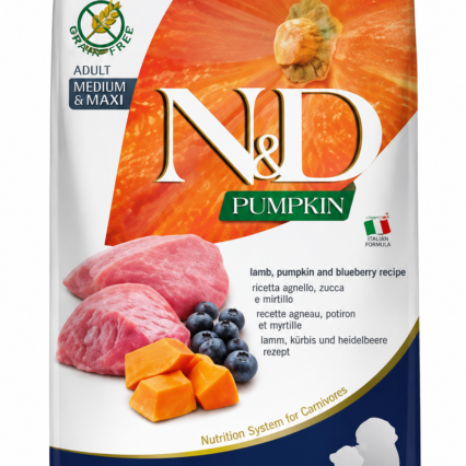 N&D Pumpkin Lamb & Blueberry Adult MM – 2.5kg | 12kg