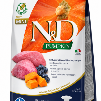 N&D Pumpkin Puppy Mini Lamb & Blueberry – 2.5kg