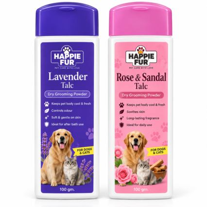 Happie Fur Rose & Sandal Talc /  Lavender Talc – 100 gm