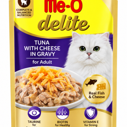 Me-O Delite Tuna with cheese in gravy fot adult  | 70gm