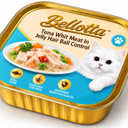 Bellotta Tray Tuna White Meat in Jelly Hair Ball Control – 75g