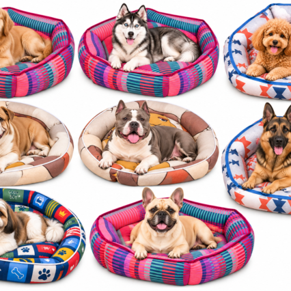 Round bolster dog bed