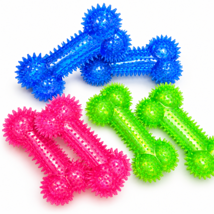 Spike Bone Shape  Squeeze Toy Dogs