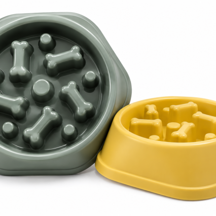 Plastic slow feeding bowl